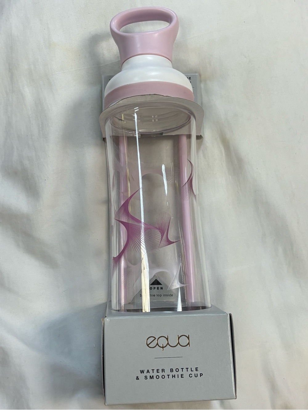 EQUA New Pink & White Water Bottle and Smoothie Cup